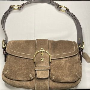 Suede Coach Bag